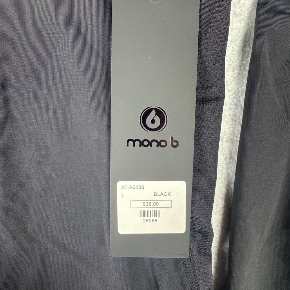 Mono B Womens Black Long Sleeve Activewear Top Mesh Back Thumbholes AT-A0436 L - Picture 4 of 6